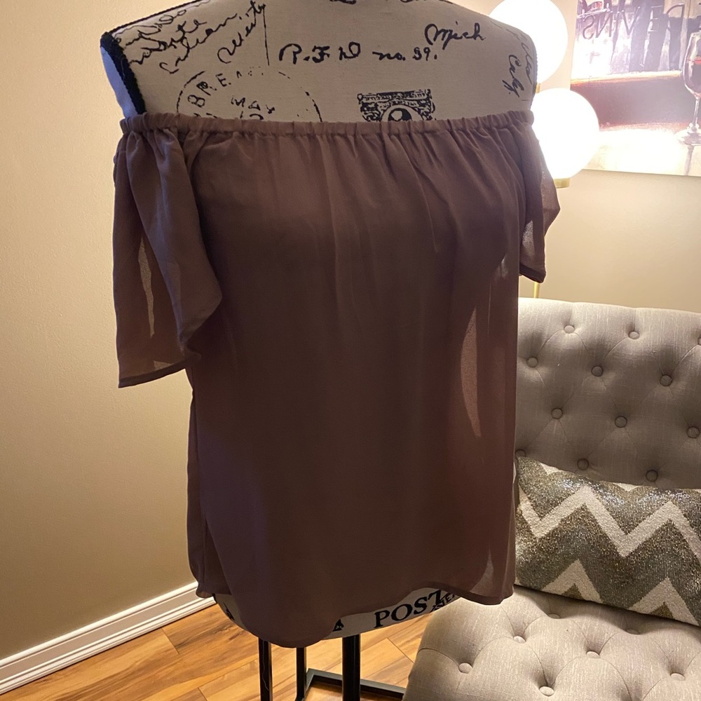 Charlotte Russe sheer off the shoulder top